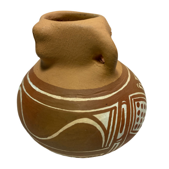 Quibor Lara Venezuela Vintage Two Face Native Terracotta Signed Pottery Decor - Picture 4 of 8